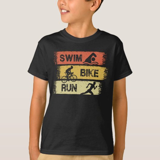 トライアスロン – スイムバイ走 Tシャツ (正面)