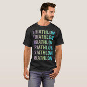 トライアスロン トライアスリート 紫 青 Tシャツ (正面フル)