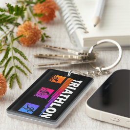 トライアスロン:水泳をマスタリング、バイク走、 キーホルダー