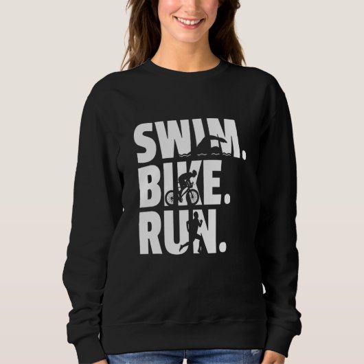 トライアスロン 水泳 自転車 ランニング グラフィック Tシャツ (正面)