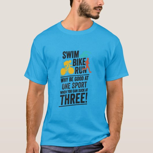 トライアスロン - 水泳、自転車、ランニング Tシャツ (正面)