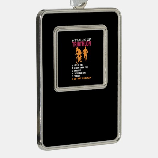 トライアスロン – 6ステージのトライアスロン シルバープレートフレームオーナメント (右)