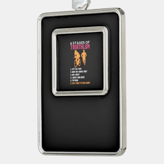 トライアスロン – 6ステージのトライアスロン シルバープレートフレームオーナメント (左)