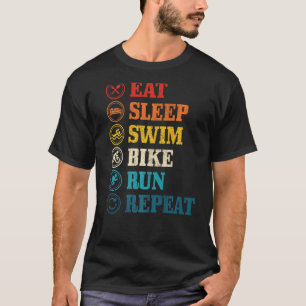 トライアス食べロンスリープバイクリピ走ートトライアスレット Tシャツ