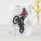 トライアルのライダーの誕生日カード カード (黄色い花)