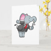 トライアングルで音楽を奏でる象 カード (黄色い花)