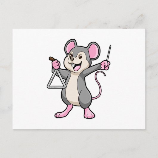 トライアングルと音楽のネズミ ポストカード (正面)