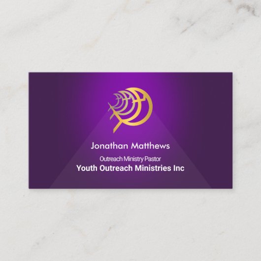 トライアングルパープルスポットライト金ゴールドイッチス省 名刺 (正面)