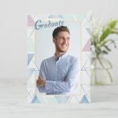 トライアングルフレームフォト卒業招待状 招待状 (スタンド正面)