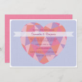 トライアングル ハート ウェディング 招待状 (正面/裏面)