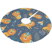 トライオンズ漫画のシームレスなパターン ブラッシュドポリエステルツリースカート (アングル)