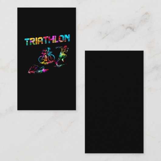 トライカラフルアスロンスイムバイク走アスリートスポーツ 名刺 (正面/裏面)