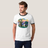 トライカラーのコリー Tシャツ (正面フル)
