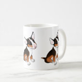 トライカラーのブルテリアポープマグカップ コーヒーマグカップ (正面右)