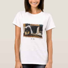 トライカラーのラフなカラーギフト Tシャツ
