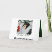 トライカラーのラフなクリスマスプレゼント シーズンカード (裏面)