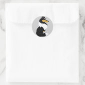 トライカラーのラフなコリー漫画のシール ラウンドシール (バッグ)