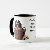 トライカラーカバリヤキングチャールズスパニエル犬ドッグマグ マグカップ (正面左)