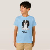 トライカラーキャリバリーキングチャールズスパニエル犬 Tシャツ (正面フル)