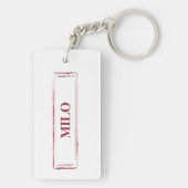 トライカラーキングチャールズスパニエル犬おもしろいクリスマスドッグ キーホルダー (裏面)