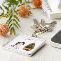 トライカラーキングチャールズスパニエル犬おもしろいクリスマスドッグ