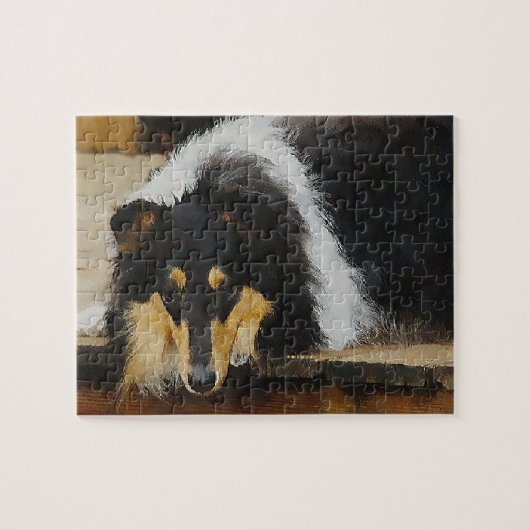 トライカラーコリンを待つ ジグソーパズル (横)