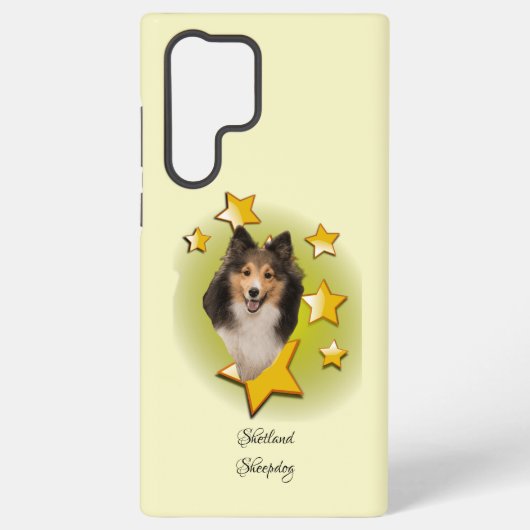 トライカラーシェットランド・ シープドッグドッグは星サムスンギャラクシーC SAMSUNG GALAXYケース (裏面)