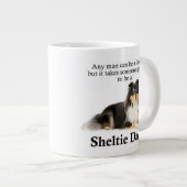 トライカラーシェットランド・ シープドッグパパジャンボマグ ジャンボコーヒーマグカップ (正面右)