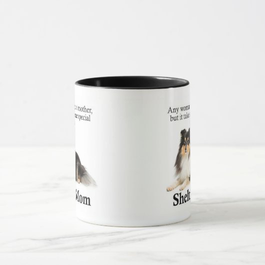 トライカラーシェットランド・ シープドッグマママグ マグカップ (中央)