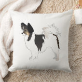 トライカラーパピヨン玩具犬種イラストレーション クッション (ブランケット)