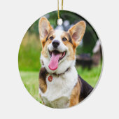 トライカラーペンブロークウェルシュコーギー子犬 セラミックオーナメント (左)