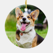 トライカラーペンブロークウェルシュコーギー子犬 セラミックオーナメント (裏面)