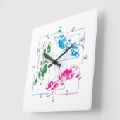 トライカラーモダンドラゴンフライ壁時計 スクエア壁時計 (傾斜)