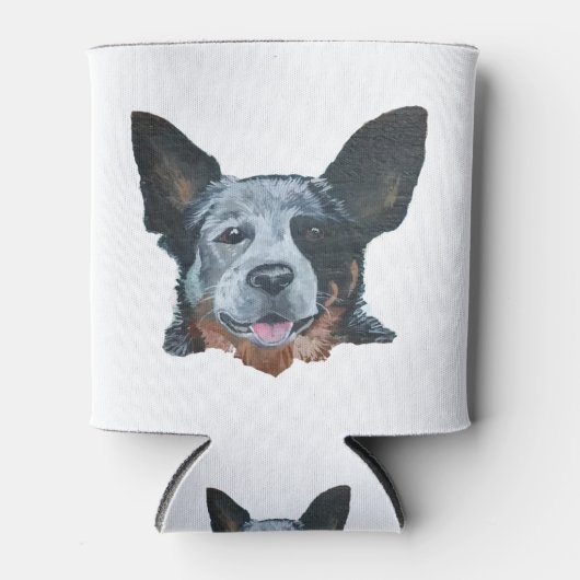 トライカラー牛犬 缶クーラー (正面)