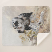 トライカラー英語セッターアート木口料理狩り シェルパブランケット (正面(横))