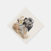 トライカラー英語セッターアート木口料理狩り スタンダードカクテルナプキン (角)