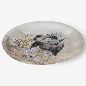 トライカラー英語セッターアート木口料理狩り ペーパープレート (アングル)