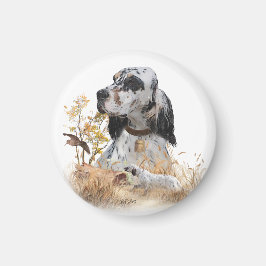 トライカラー英語セッターアート木口料理狩り マグネット