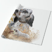 トライカラー英語セッターアート木口料理狩り ラッピングペーパー (アンロールド)