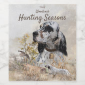 トライカラー英語セッターアート木口料理狩り ワインラベル (シングルラベル)