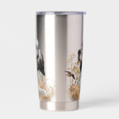 トライカラー英語セッターアート木口料理狩り 保温保冷タンブラー (左面)