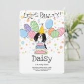 トライカラー キャバリア キング チャールズ スパニエル 誕生日 招待状 (スタンド正面)