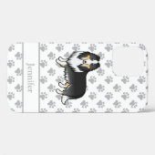 トライカラー ラフコリー かわいい カートゥーン 犬 + 名前 Case-Mate iPhoneケース (裏面 (横))