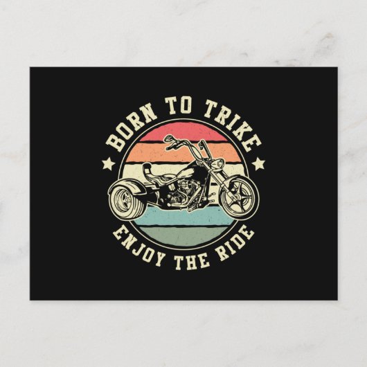 トライカ生まれーク楽しむトライクザライドモータートークレトロ ポストカード (正面)