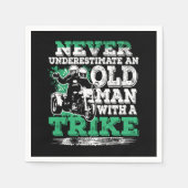 トライクのある老人を決して過小評価しない スタンダードカクテルナプキン (正面)