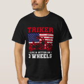 トライクライダーギフト | Trike Triker Trikesバイクもしくは自転車に乗る人 Tシャツ (正面)