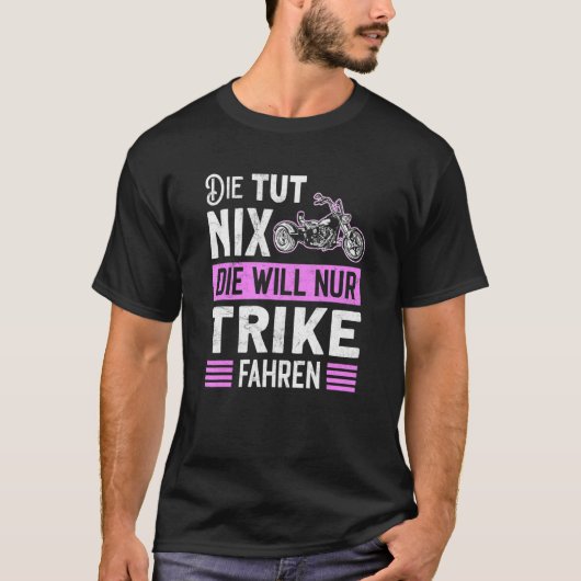 トライク オートバイ モチーフ 三輪車 自転車 トライク 女性 Tシャツ (正面)