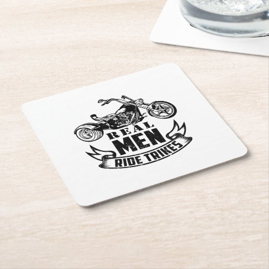 トライク・ギ男性へフト |トライカー・トライクス・バイク スクエアペーパーコースター (アングル)
