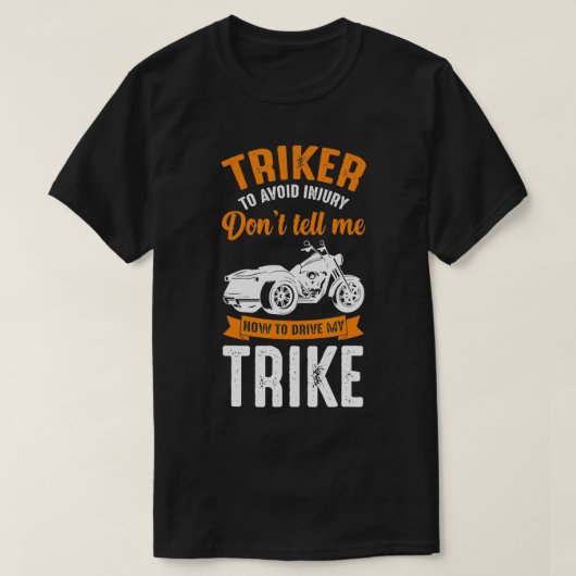 トライク・トライカー・オートバイ・クラブ・バイク・バイクもしくは自転車に乗る人  Tシャツ (デザイン正面)