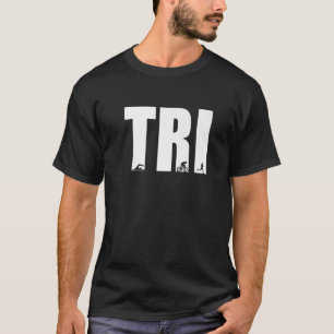 トライグラフィック走バイクスイムトライアスロン選手Spo Tシャツ